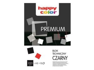 BLOK TECHNICZNY PREMIUM CZARNY A3 220G HAPPY COLOR