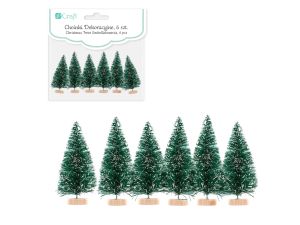CHOINKI DEKORACYJNE 5 CM 6 SZT ZIELONE CEOZ-133