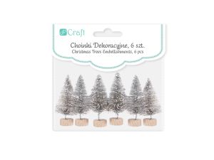 CHOINKI DEKORACYJNE 5 CM 6SZT SREBRNE CEOZ-107