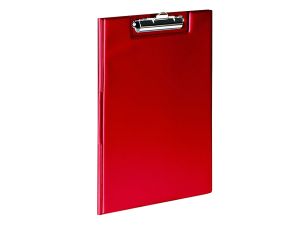 CLIPBOARD ZAMYKANY A4 PCV CZERWONY 095/01