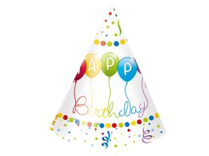 CZAPECZKI PAPIEROWE HAPPY BIRTHDAH STREAMERS 6SZT