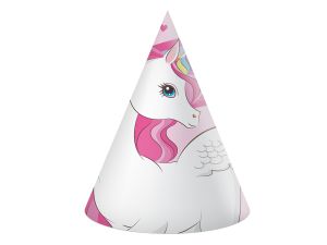 CZAPECZKI PAPIEROWE UNICORN RAINBOW COLORS 6SZT