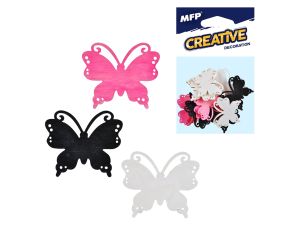 DEKORACJA MOTYL KOLOROWY 12SZT 4CM MIX 2221448