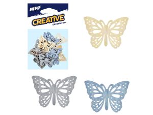 DEKORACJA MOTYL NATURALNY 12SZT 4CM MIX 2221451