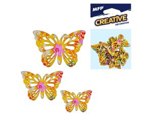 DEKORACJA MOTYL ŻÓŁTY 12SZT 5,4,3 CM 2221445 MFP