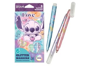 DISNEY FASHION FLAMASTRY BROKATOWE 6 KOL STITCH
