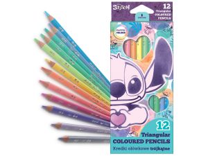 DISNEY KREDKI OŁÓWKOWE TRÓJKĄTNE 12KOL PAST STITCH