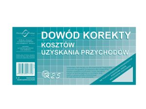 DOWÓD KOR. KOSZT.UZYSK.PRZYCHODU 1/3 A4 K25