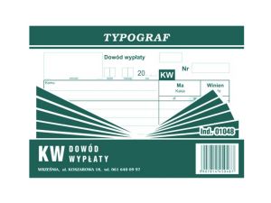 DOWÓD WYPŁATY KW A6 70 KARTEK 