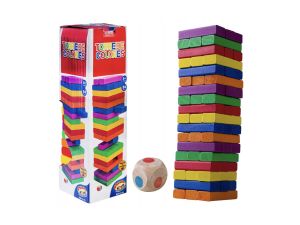DREWNIANA WIEŻA JENGA KOLOROWA NO-1005308