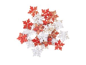 DREWNIANE GUZIKI ŚNIEŻYN 2,5CM A'24 CZERW&BIAŁ ZŁO