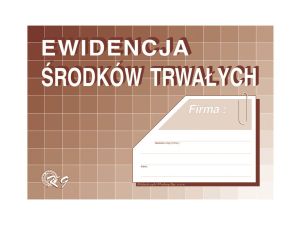 EWIDENCJA ŚRODKÓW TRWAŁYCH A4 K09 