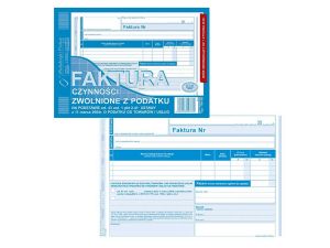FAKTURA CZYNNOŚCI ZWOLNIONYCH Z PODATKU A5 198-3E