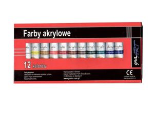 FARBY AKRYLOWE ZESTAW 12 KOLORÓW 12 ML GRAART