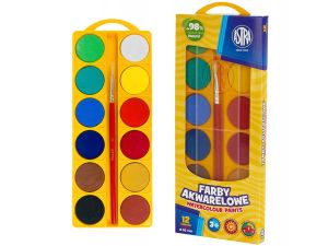 FARBY AKWARELOWE 12 KOLORÓW FI30 PUDEŁKO ASTRA