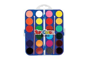 FARBY AKWARELOWE 24 KOLORY (ZŁOTY, SREBRNY) TOY 