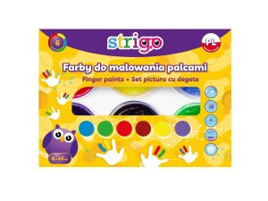 FARBY DO MALOWANIA PALCAMI 6 KOL. PO 40ML STRIGO
