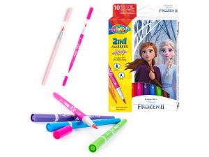 FLAMASTRY DWUSTRONNE 10 KOL. FROZEN COLORINO
