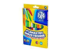 FLAMASTRY DWUSTRONNE 12 SZTUK = 24 KOLORY ASTRA