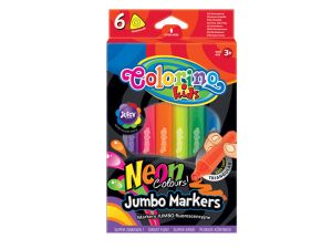 FLAMASTRY JUMBO TRÓJKĄTNE 6 KOLORÓW NEON COLORINO