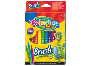 FLAMASTRY PĘDZELKOWE 10 KOLORÓW COLORINO