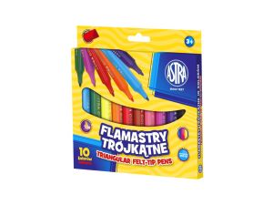 FLAMASTRY TRÓJKĄTNE JUMBO 10 KOLORÓW ASTRA