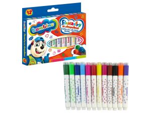 FLAMASTRY ZE STEMPELKAMI 12 KOL BAMBINO STANDARD