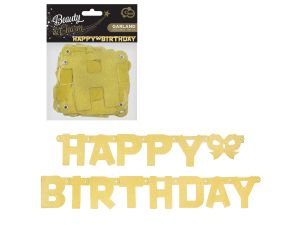GIRLANDA BROKATOWA B&C HAPPY BIRTHDAY ZŁOTA