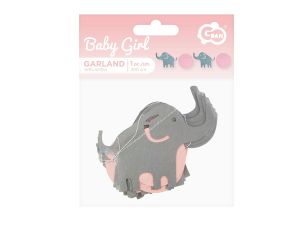 GIRLANDA PAPIEROWA B&G SŁONIKI RÓŻOWA 200CM