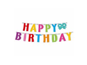 GIRLANDA PAPIEROWA HAPPY BIRTHDAY KOLOROWA 160X14C