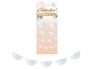 GIRLANDA PAPIEROWA W&C WACHLARZE BIAŁA