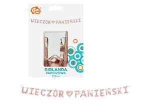 GIRLANDA PAPIEROWA WIECZÓR PANIEŃSKI RÓŻOWA 2,1M