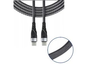 KABEL TYP USB-C NA USB-C 1M PDG SZARY EVERACTIVE 