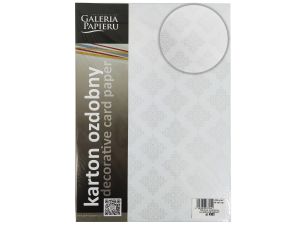 KARTON OZDOBNY GLAMOUR BIAŁY 20SZT