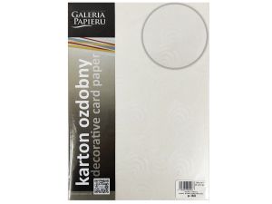 KARTON OZDOBNY PAWIE PIÓRO PERŁOWA BIEL 20SZT.230G