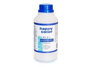 KLEJ DO PAPIERU PVA 500G BUTELKA HAPPY COLOR
