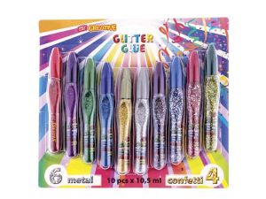 KLEJ GLITTERGLUE 10 KOLORÓW 10,5ML 834491 EASY