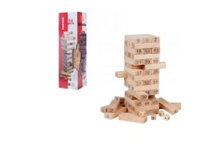 KLOCKI JENGA Z CYFRAMI WIEŻA GRA ZRĘCZNOŚCIOWA