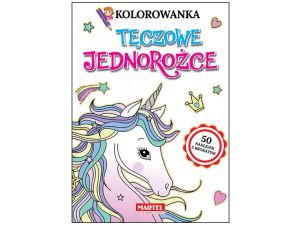 KOLOROWANKA TĘCZOWE JEDNOROŻCE 50 NAKLEJEK MARTEL