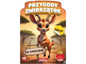 KOLOROWANKA ZWIERZĘTA NA SAWANNIE Z NAKLEJKAM MARTEL
