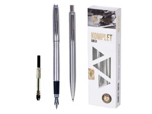 KOMPLET ZENITH SILVER ETUI - PIÓRO WIECZ.+DŁUGOPIS