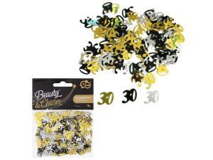 KONFETTI FOLIOWE B&C CYFERKA 30 18G MIX 