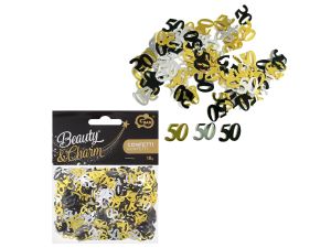 KONFETTI FOLIOWE B&C CYFERKA 50 18G MIX