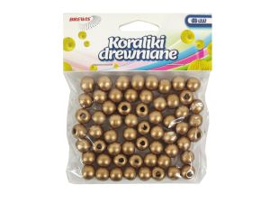 KORALIKI DREWNIANE 10MM ZŁOTE KD10-1 BREWIS