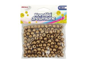 KORALIKI DREWNIANE 8MM ZŁOTE KD8-4 BREWIS