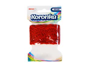 KORONKA 3,8CM X 2M KOR38-2 CZERWONY BREWIS