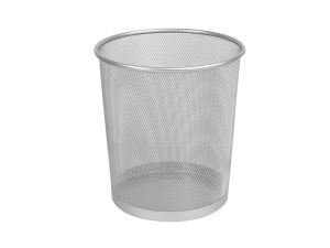 KOSZ NA ŚMIECI MAŁY SREBRNY 10 LITR SIATKA 280X265