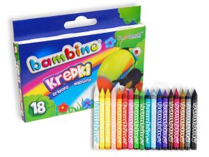 KREDKI BAMBINO KAOLINOWE 18 KOLORÓW ŚWIECOWE