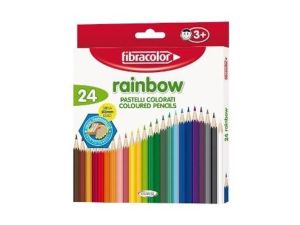 KREDKI FIBRA COLOR RAINBOW 24 KOLORY + TEMPERÓWKA
