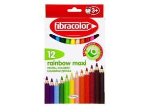 KREDKI FIBRA COLOR RAINBOW MAXI 12 KOLORÓW